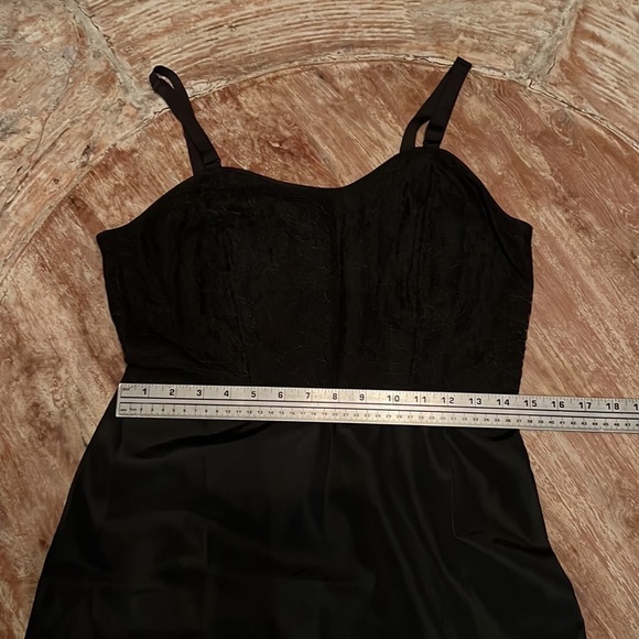 VINTAGE 50's Black Lace Slip Dress Lingerie by Barbizon Luxury - Picture 7 of 13